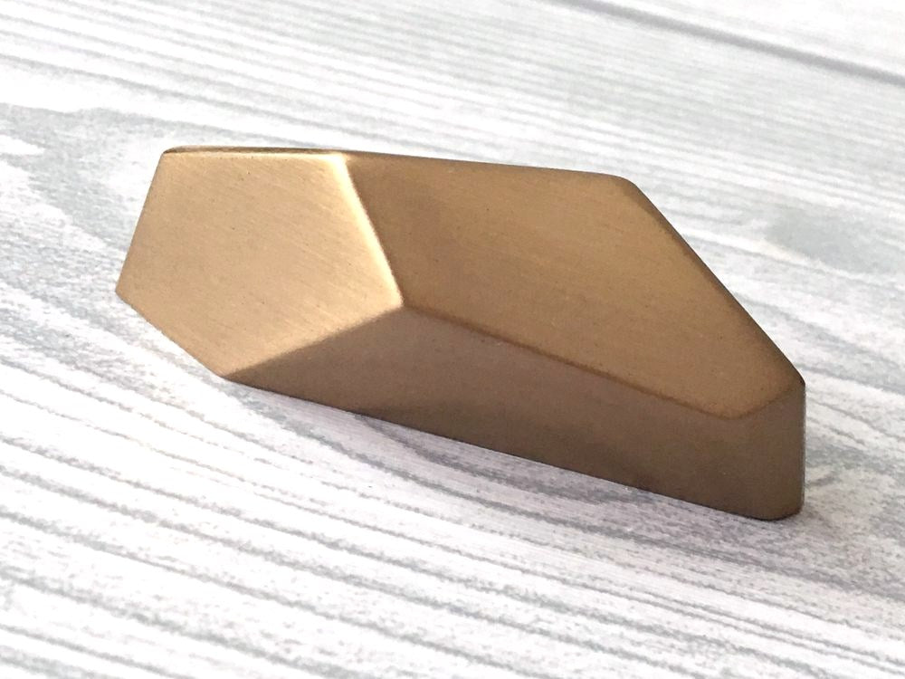Geometric Gold Bronze Cabinet Handles, Drawer Pulls, Kitchen Hardware