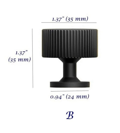 Large Black Cabinet Door Knobs Hardware fluted