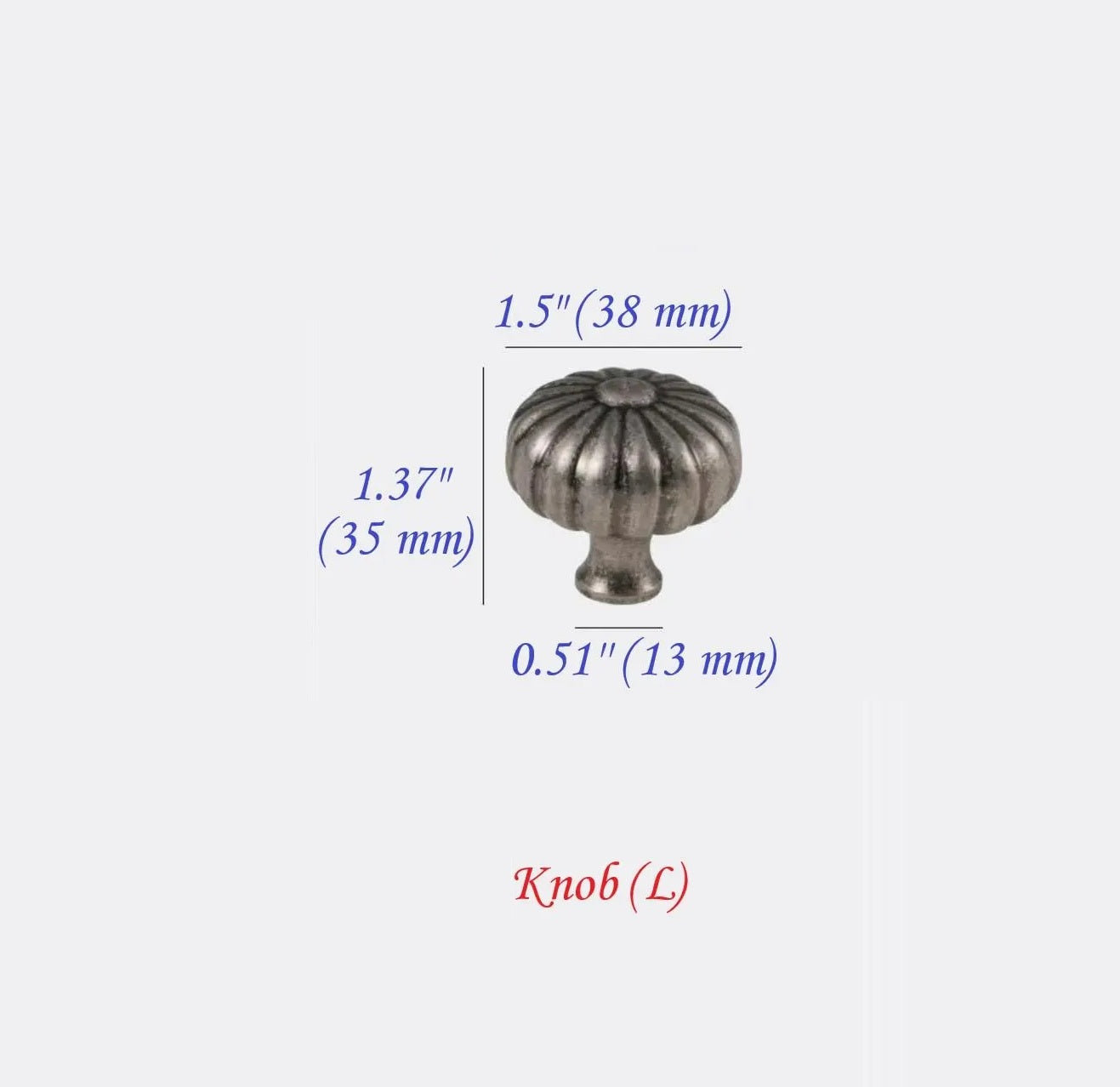 Large Cabinet Knob Antique Pewter 38 mm