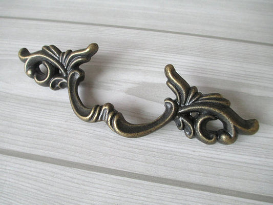 2.5" Centers Vintage Look Drawer Pulls Antique Bronze Rustic 64 mm Holes