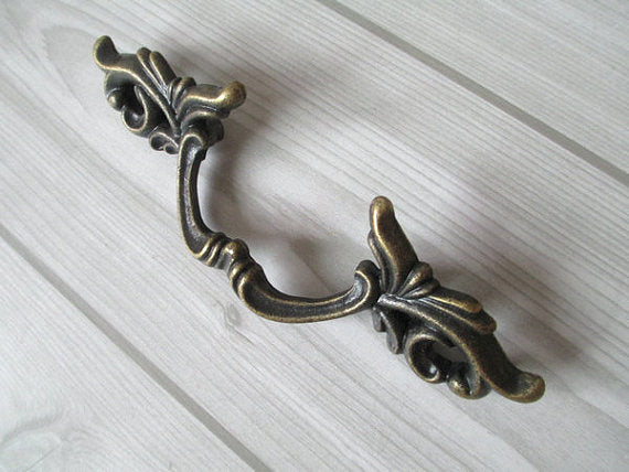 2.5" Centers Vintage Look Drawer Pulls Antique Bronze Rustic 64 mm Holes