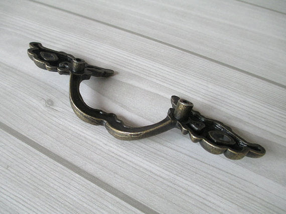 2.5" Centers Vintage Look Drawer Pulls Antique Bronze Rustic 64 mm Holes