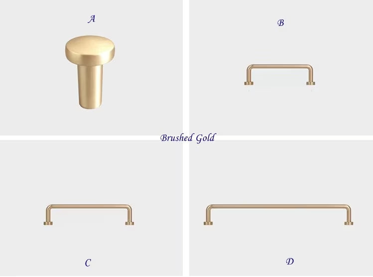 MCM Kitchen Hardware Brushed Gold Slim Cabinet Drawer Pull Handles