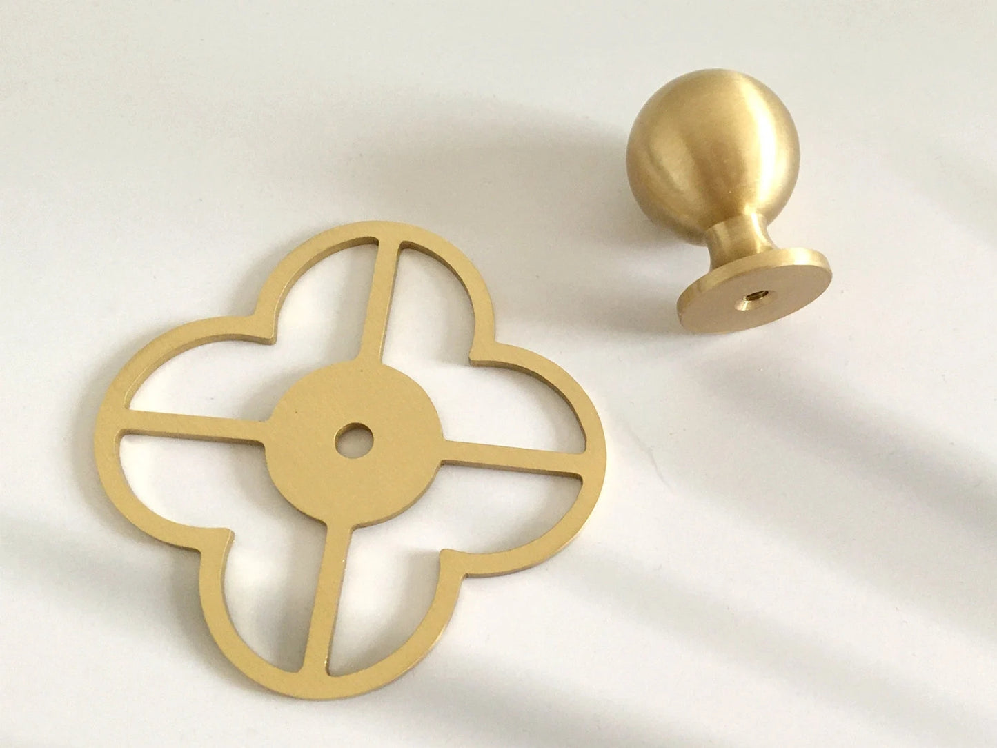 MCM Cabinet Knobs Clover Backplate Kitchen Hardware Drawer Pull