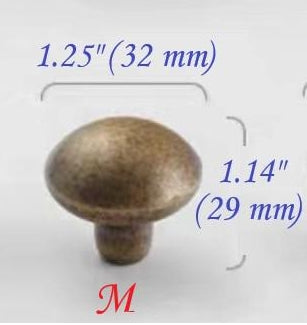 Classic Antique Bronze Cabinet Knob, Solid Brass, Retro Vintage Victorian Rustic Kitchen Hardware