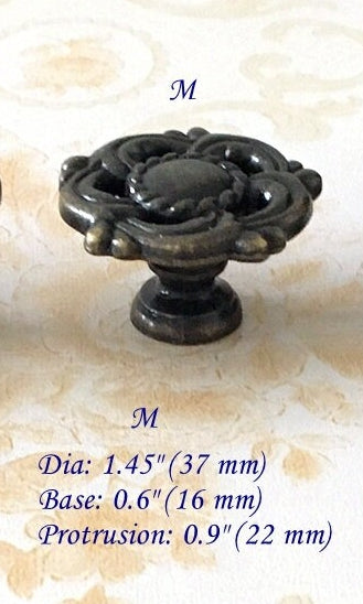 Antique Bronze Drawer Knob, Cabinet Pulls Hardware, Vintage Look