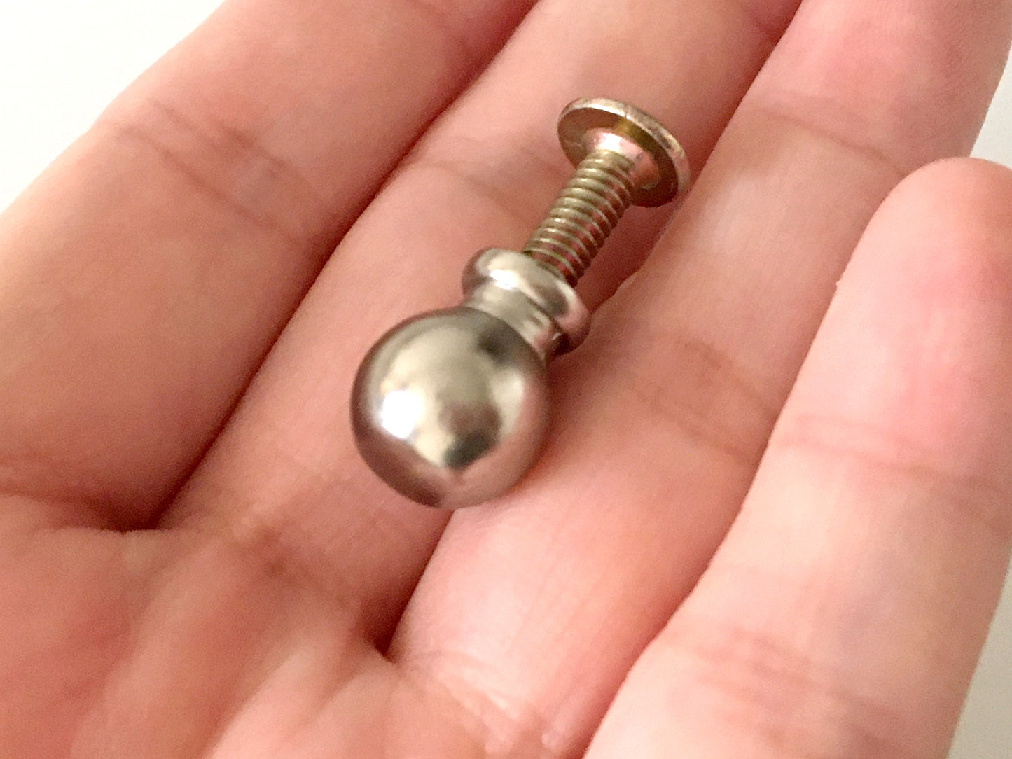 7/16" 11 mm Dia Jewelry Box Knobs Small Nickel Silver Drawer Pulls Tiny