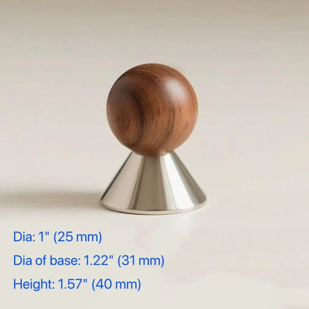 Modern Walnut Brass Cabinet Drawer Knobs Kitchen Hardware 25 mm