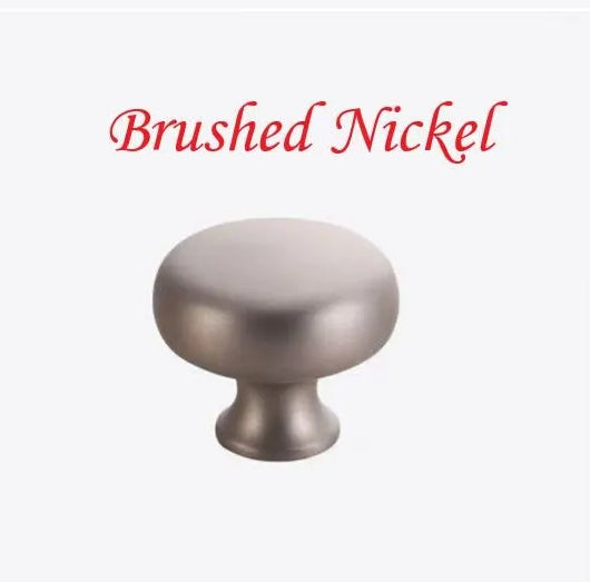 Solid Brass Round Cabinet Knob with Backplate Brushed Gold Nickel Silver Antique Bronze