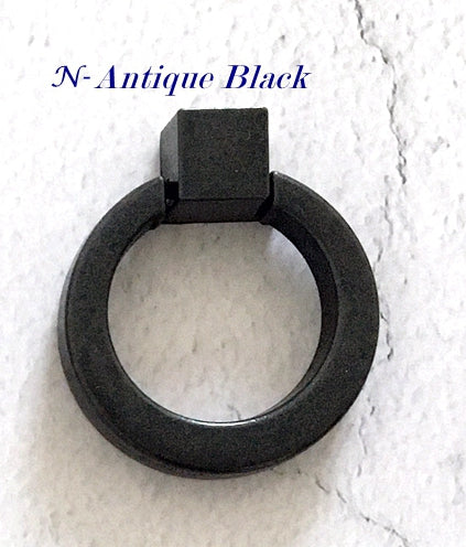 Square & Ring Drop Cabinet Pulls, Gold, Nickel, Bronze, Black