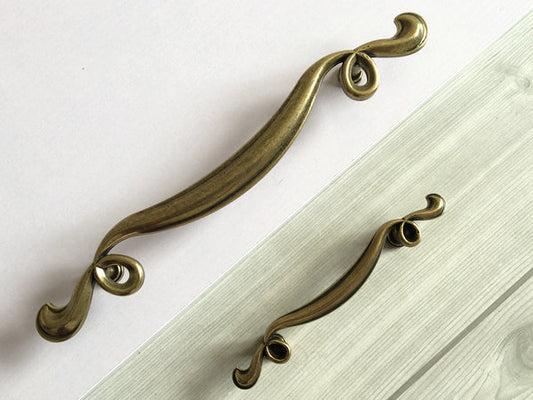 3.25" 6" Antique Bronze Dresser Drawer Pulls - Vintage Hardware