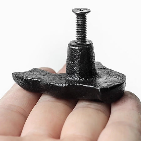 Cat Drawer Knobs, Antique Black, Rustic Hardware, Cast Iron