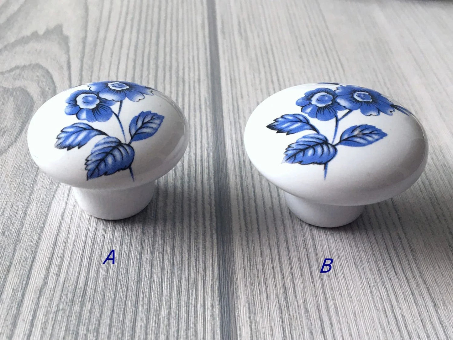 Poignées de tiroir bleues et blanches pour armoires 76 96 128 160 192 mm