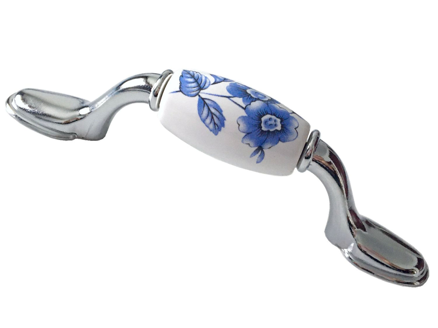 Poignées de tiroir bleues et blanches pour armoires 76 96 128 160 192 mm