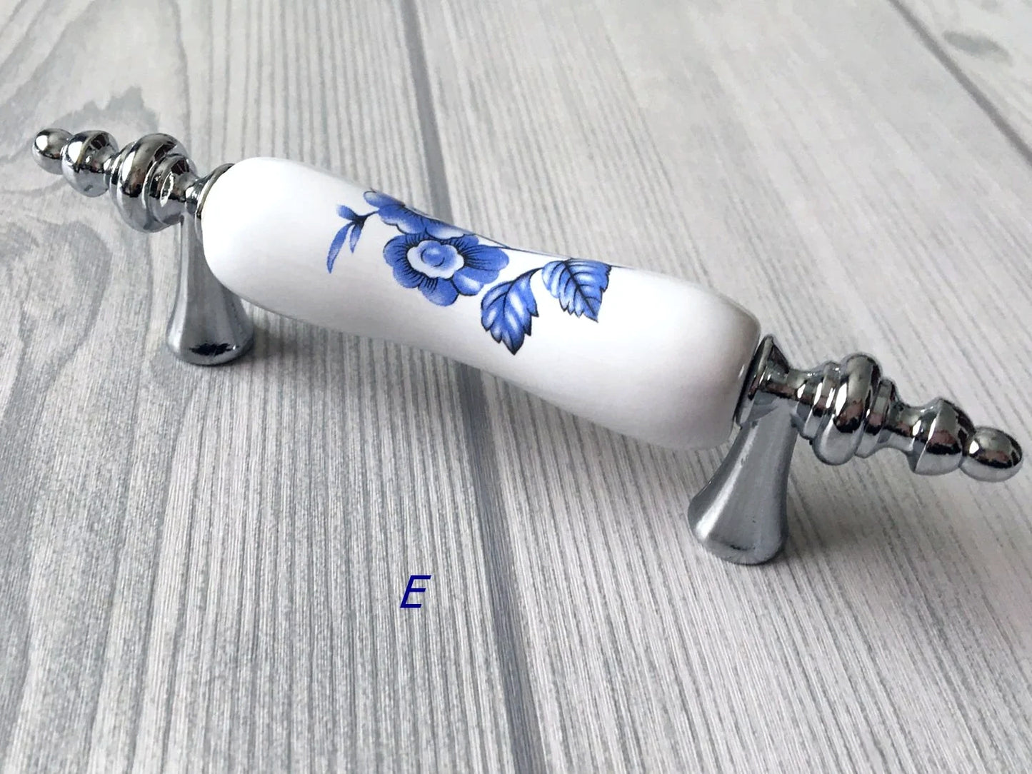 Poignées de tiroir bleues et blanches pour armoires 76 96 128 160 192 mm
