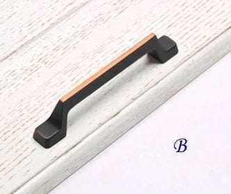 Cabinet Pulls, Matte Black with Copper Highlights, MCM Retro Kitchen Hardware