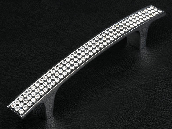 Crystal Drawer Pulls, Rhinestone Cabinet Handles, Polished Chrome, 3.75", 5", 6.25" Center
