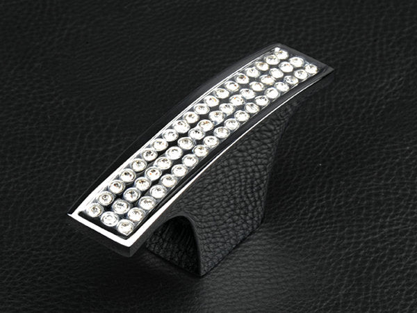 Crystal Drawer Pulls, Rhinestone Cabinet Handles, Polished Chrome, 3.75", 5", 6.25" Center