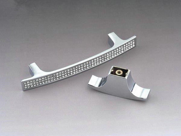 Crystal Drawer Pulls, Rhinestone Cabinet Handles, Polished Chrome, 3.75", 5", 6.25" Center