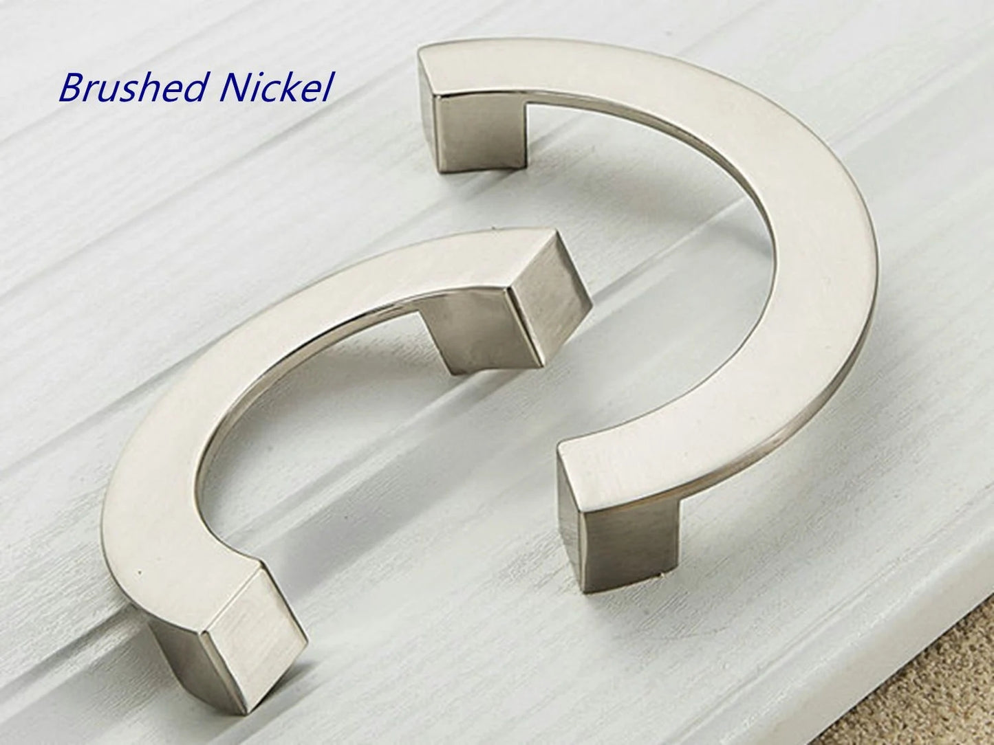 Half Circle Cabinet Handles, MCM Drawer Pulls 3.75" 5" Centers, Gold Nickel Black Bronze