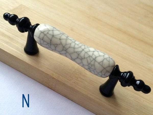 3" Centers Porcelain Cabinet Pull, Ceramic Drawer Handles 76 mm Holes