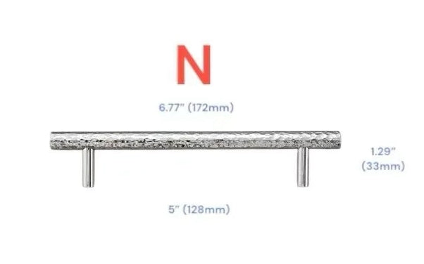 Hammered Brass Drawer Pulls, T Bar Cabinet Door Handles, Ball Knobs, Polished Chrome