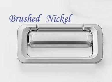 2.5" Holes Square Flat Bail Drawer Pulls Invisible, Gray Nickel Gold White Black, 64 mm Centers