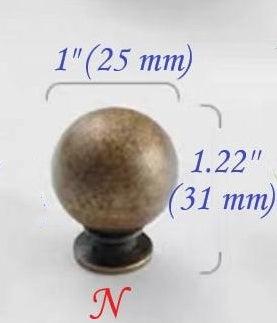 Classic Antique Bronze Cabinet Knob, Solid Brass, Retro Vintage Victorian Rustic Kitchen Hardware