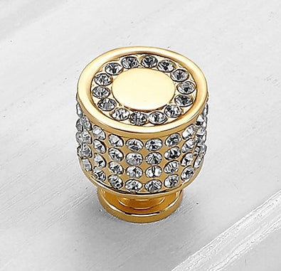 Crystal Drawer Pulls, Rhinestone Cabinet Knobs, Polished Chrome, Gold, Round, Cylinder, Square
