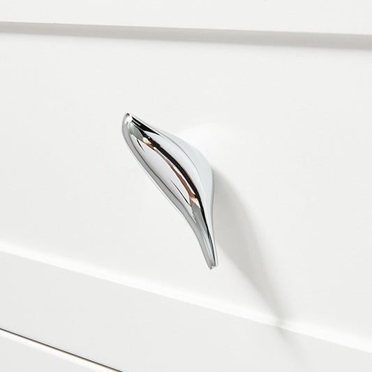 Bird Shaped Drawer Knobs, Solid Brass, Polished Chrome, Modern Kitchen Hardware