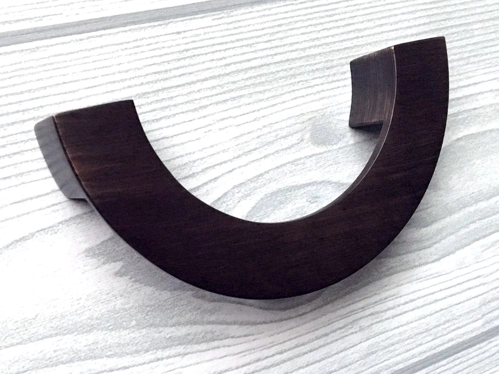 Half Circle Cabinet Handles, MCM Drawer Pulls 3.75" 5" Centers, Gold Nickel Black Bronze