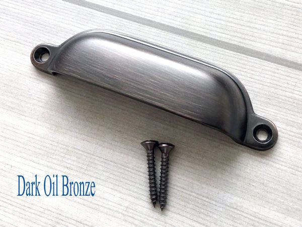3.75" Centers Cup Drawer Pull, Gold, Silver, Bronze, Nickel, Pewter