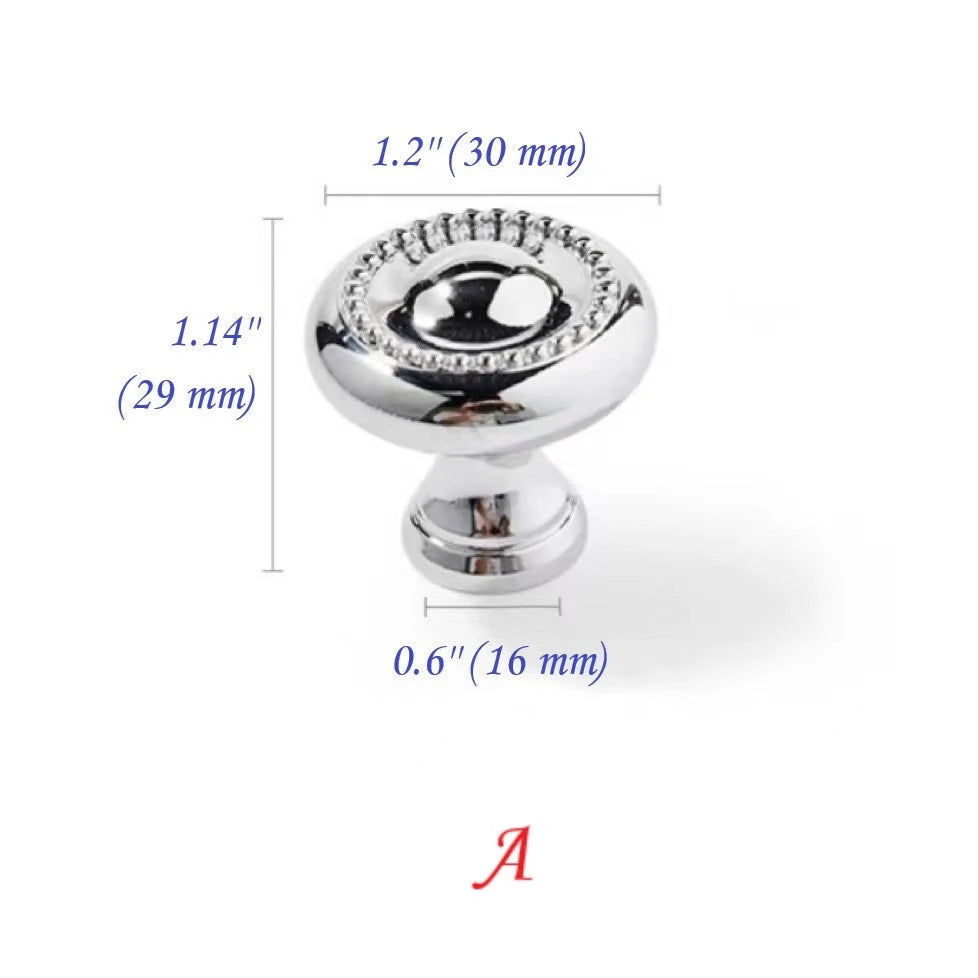 Stylish Polished Chrome Cabinet Handles, Shiny Silver Drawer Cup Pulls