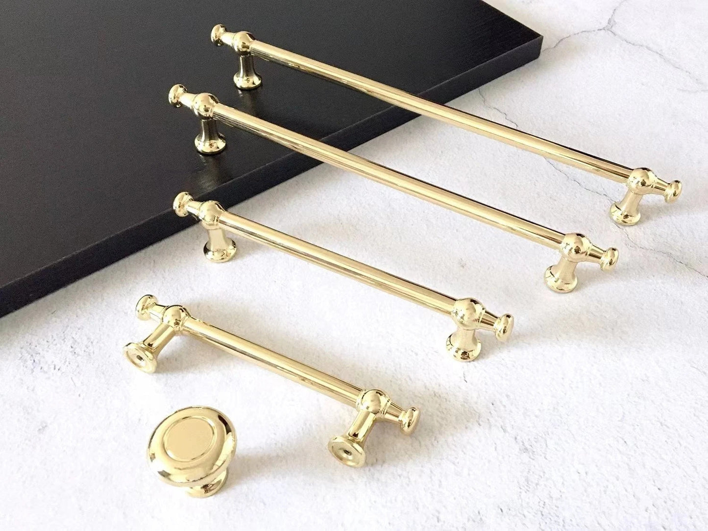 Polished Gold Brass Cabinet Pulls Drawer Handles Kitchen Lynns Hardware