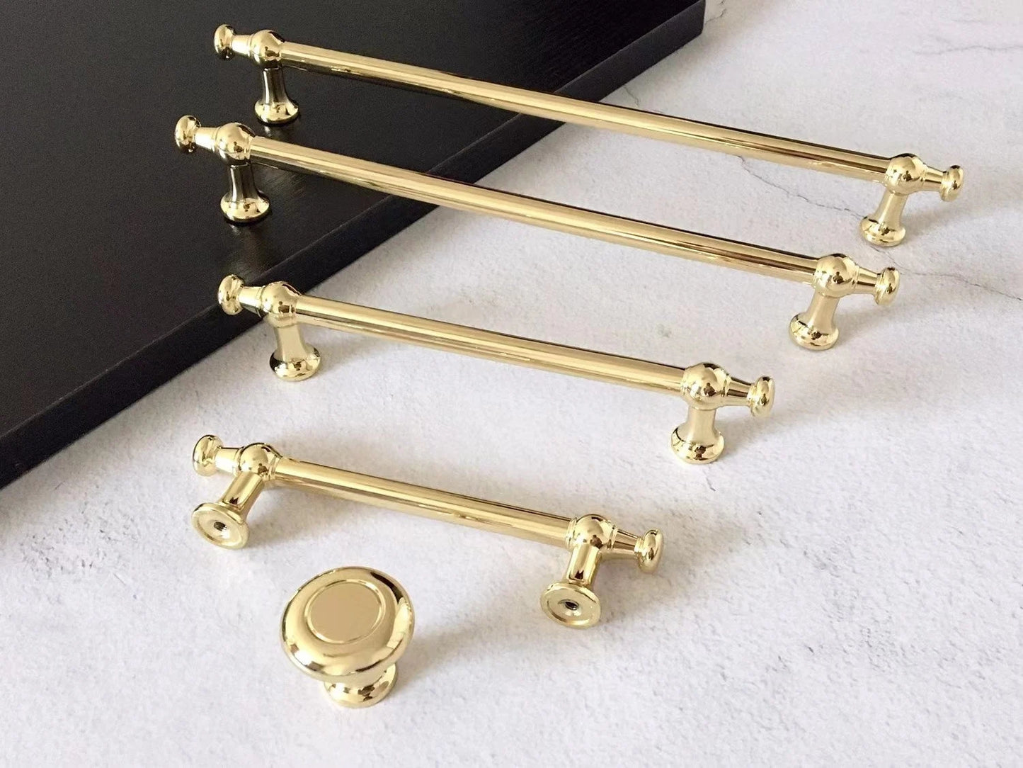 Polished Gold Brass Cabinet Pulls Drawer Handles Kitchen Lynns Hardware