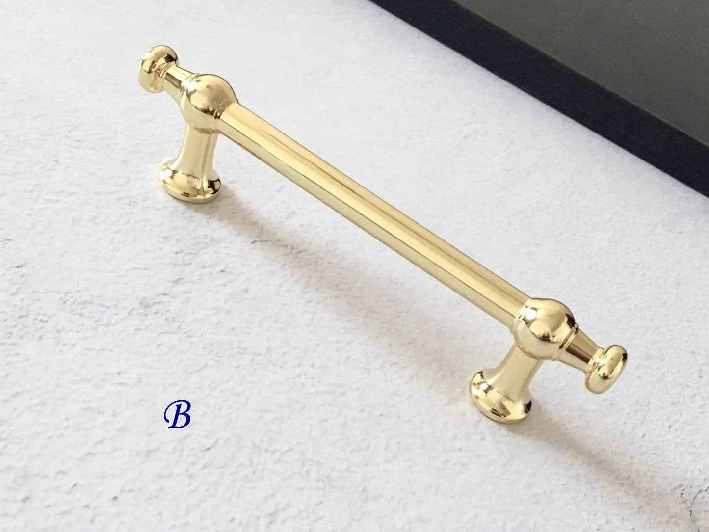 Polished Gold Brass Cabinet Euro Bar Pulls - 3.75" to 8.8"