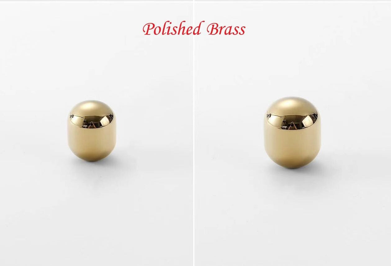 Brass Cylinder Cabinet Knob, Gold Chrome Nickel Black Bronze