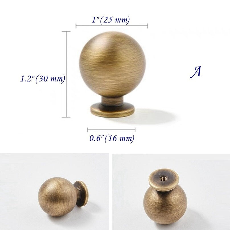 Boutons en bronze avec plaque arrière Quincaillerie d'armoire de cuisine en laiton massif