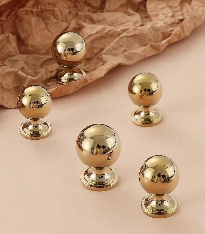 Polished Brass Drawer Knob Cabinet Pulls