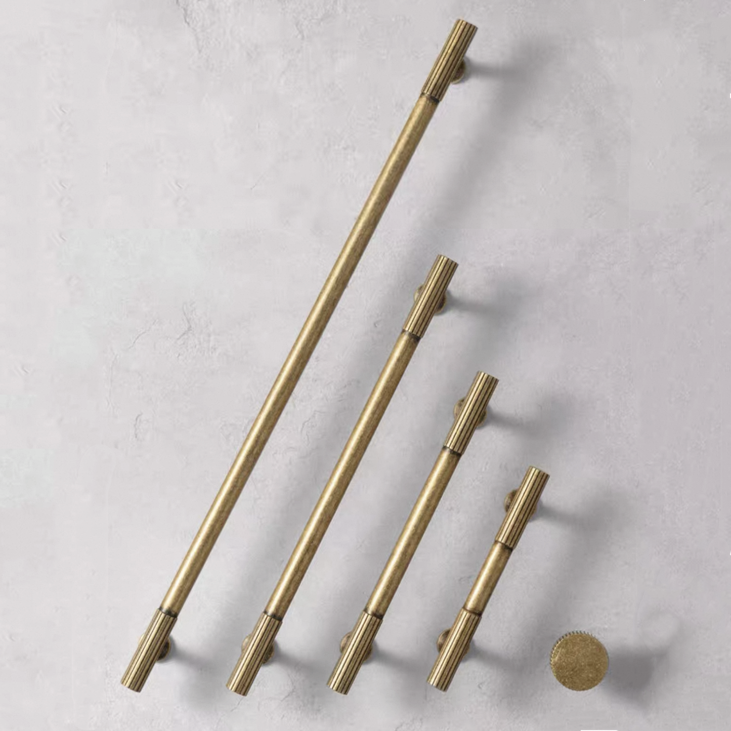 Antique Bronze Fluted Cabinet Pulls, Knurled Drawer Knobs, Kitchen Hardware