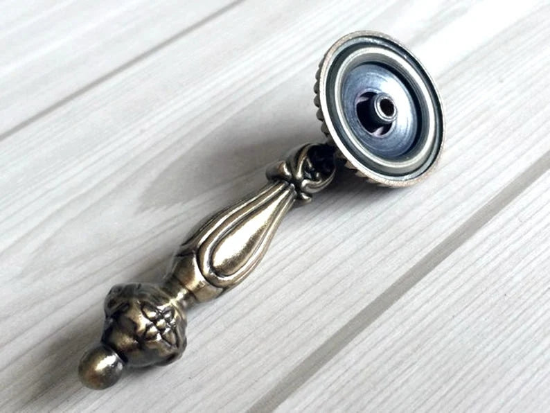 Antique Bronze Pendant Drawer Pull, Vintage Style Drop Knob