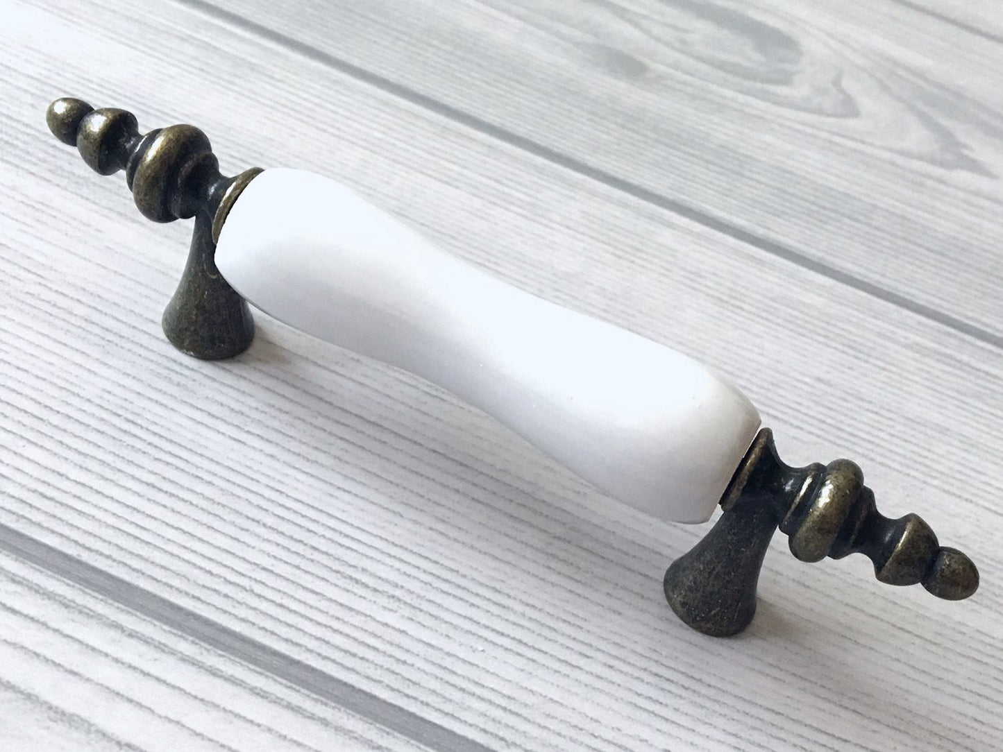 3" Centers Porcelain Cabinet Pull, Ceramic Drawer Handles 76 mm Holes