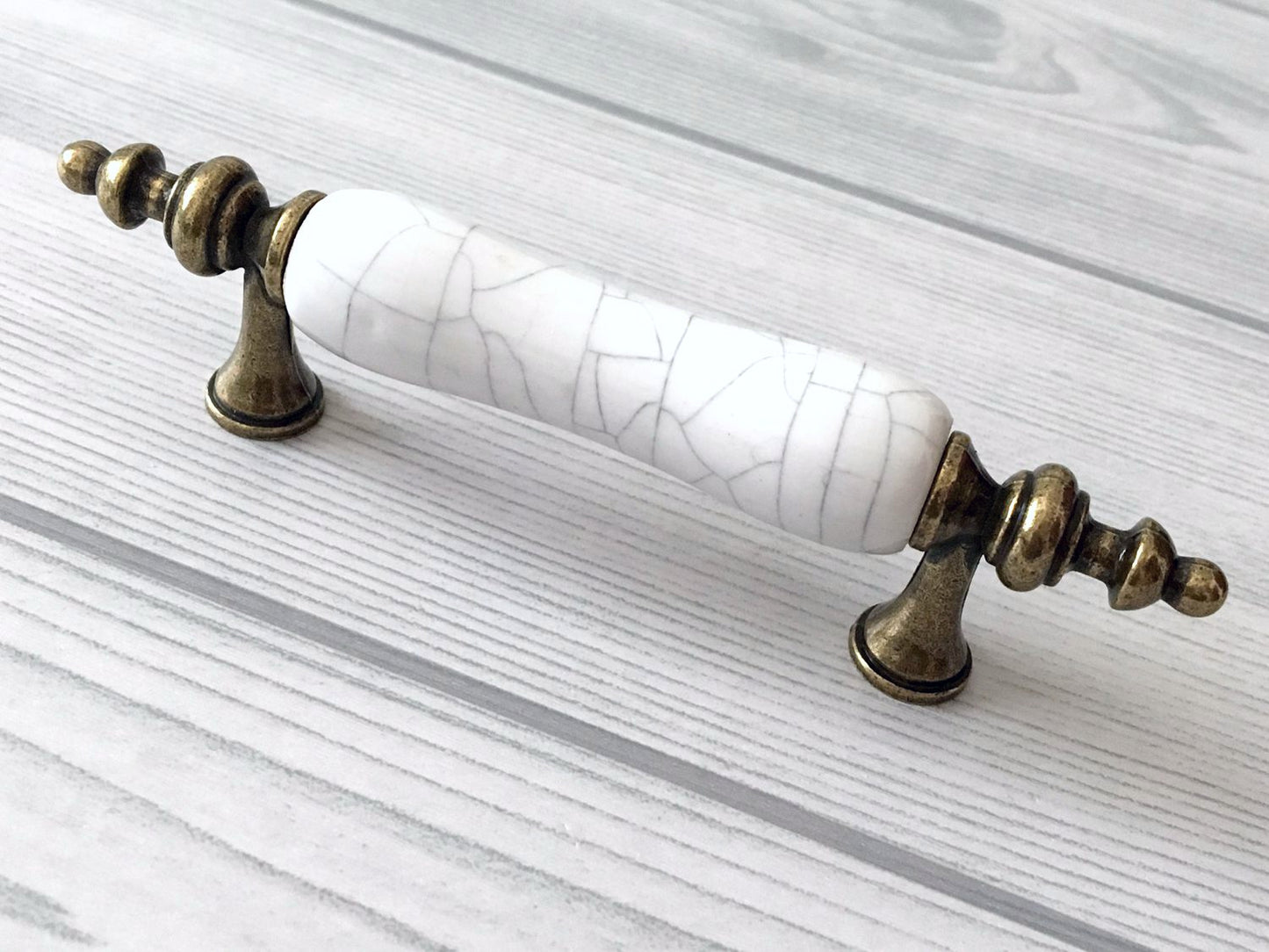 3" Centers Porcelain Cabinet Pull, Ceramic Drawer Handles 76 mm Holes