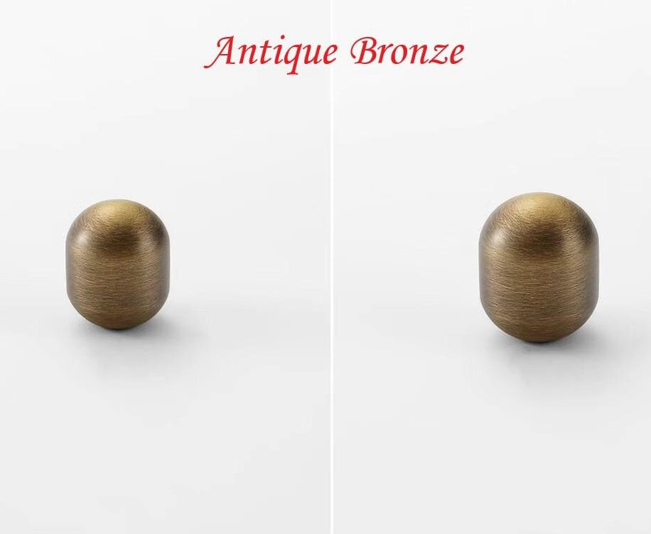Brass Cylinder Cabinet Knob, Gold Chrome Nickel Black Bronze