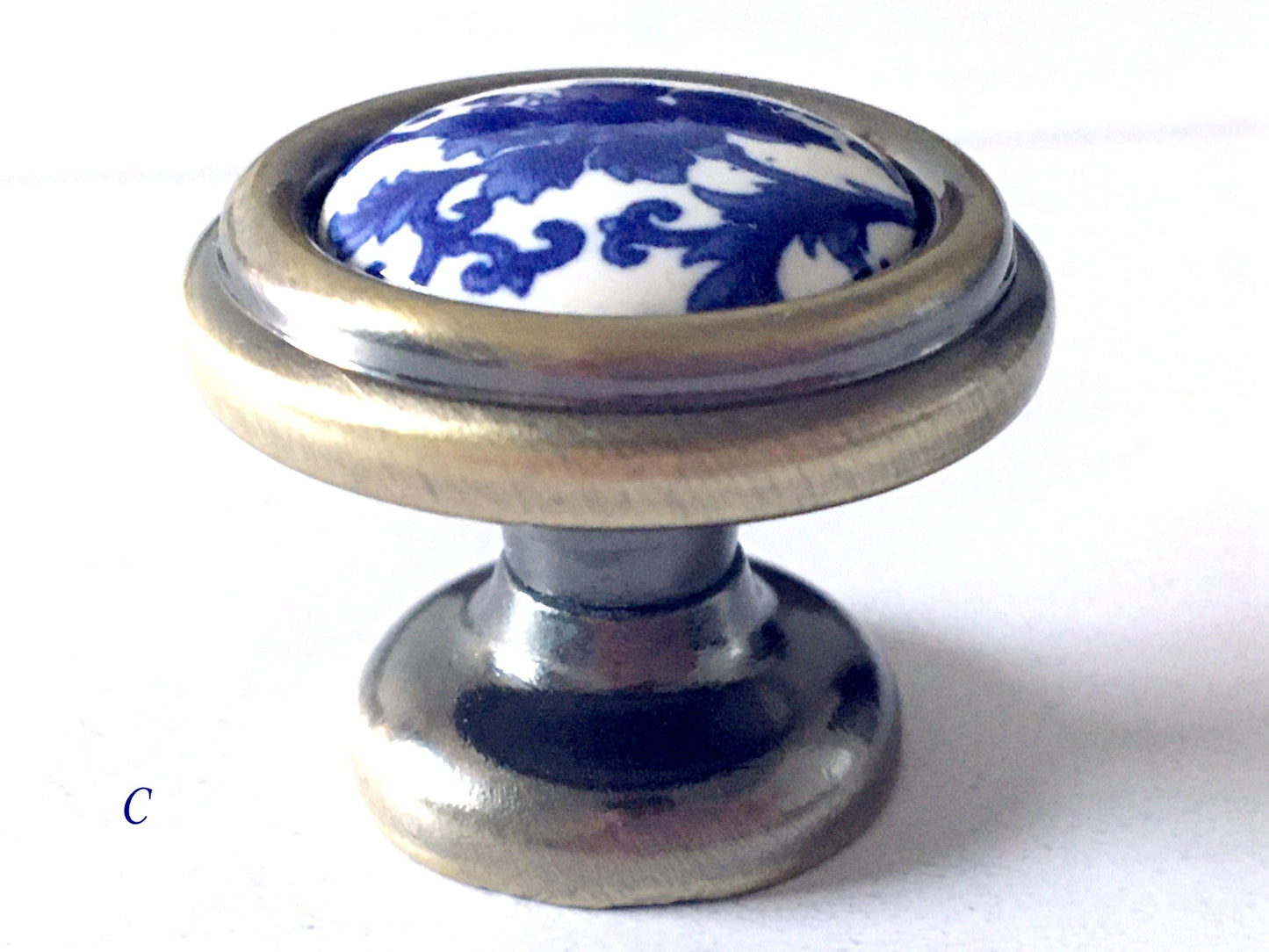 Poignées de tiroir en porcelaine bleu blanc, poignées de cuisine orientales, boutons chinoiserie
