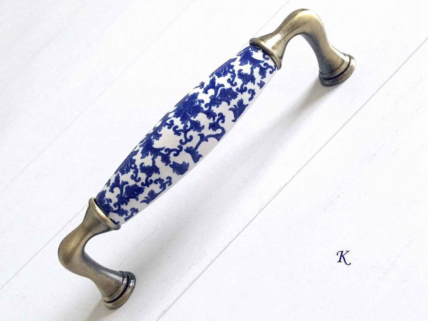 Blue and White Porcelain Drawer Pulls - 3", 3.75", 5" Oriental Cabinet Handles