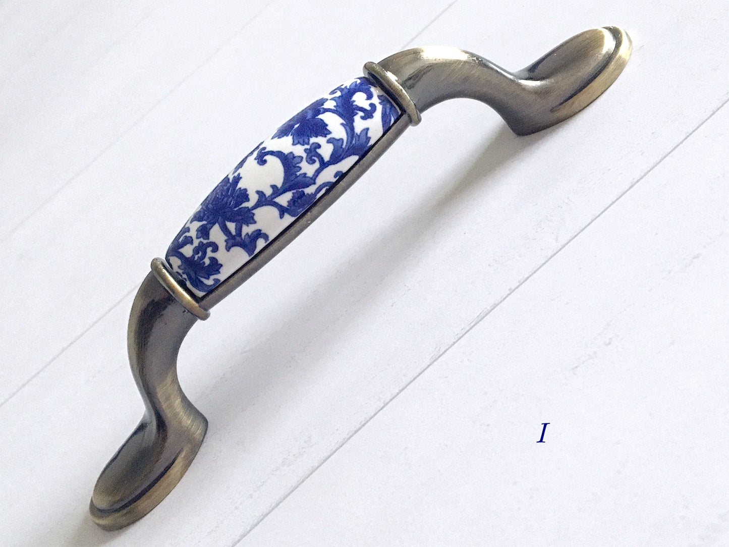 Poignées de tiroir en porcelaine bleu blanc, poignées de cuisine orientales, boutons chinoiserie