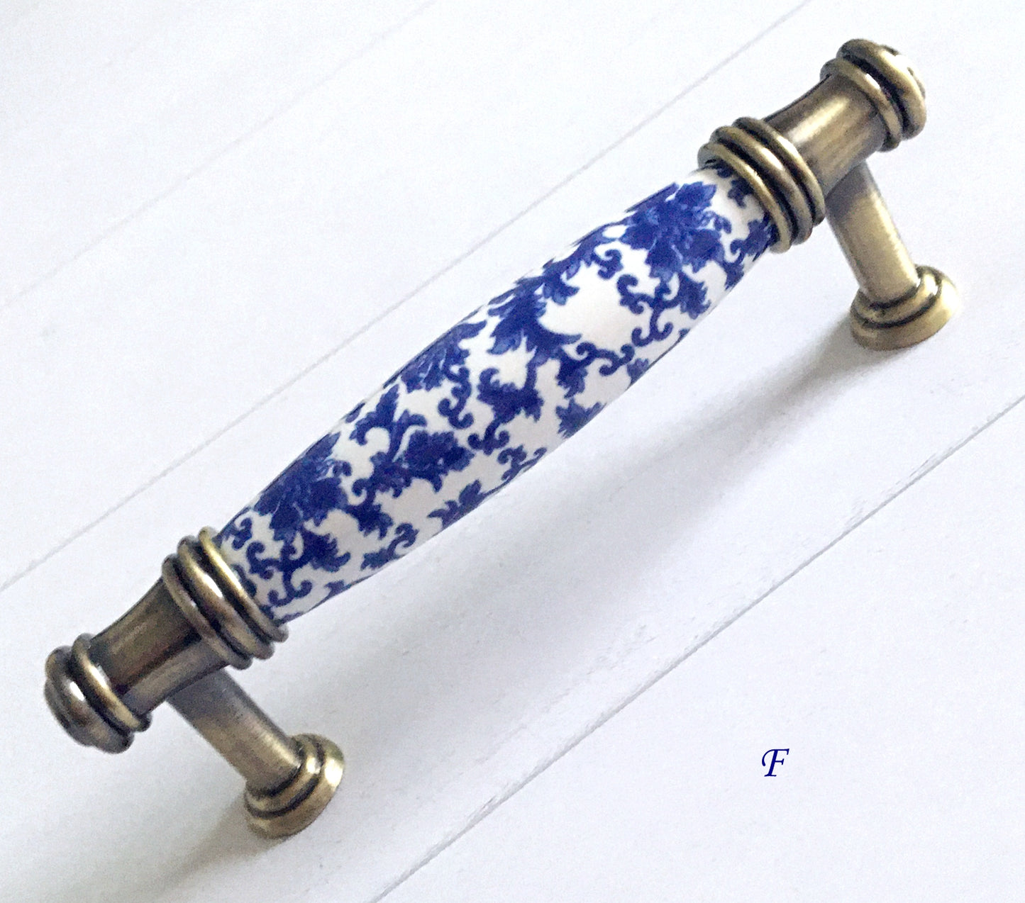 Poignées de tiroir en porcelaine bleu blanc, poignées de cuisine orientales, boutons chinoiserie
