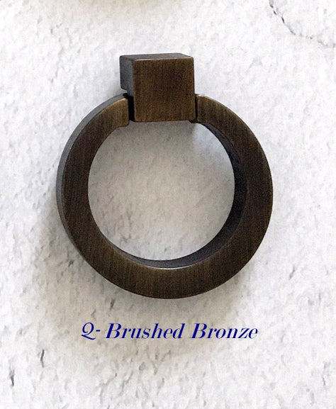 Square & Ring Drop Cabinet Pulls, Gold, Nickel, Bronze, Black