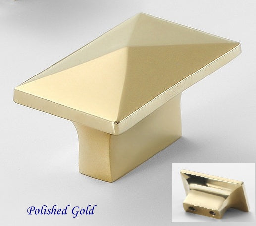 Rectangular Cabinet Pull Polished Gold